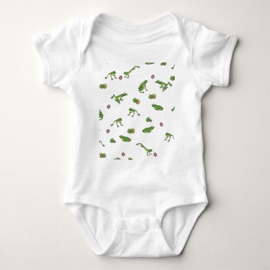 Cute green frog patroon romper (Voorkant)