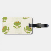 Cute Green Frog Pattern Bagagelabel (Achterkant horizontaal)
