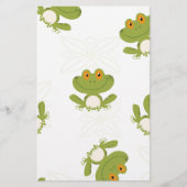 Cute Green Frog Pattern Briefpapier (Voorkant)