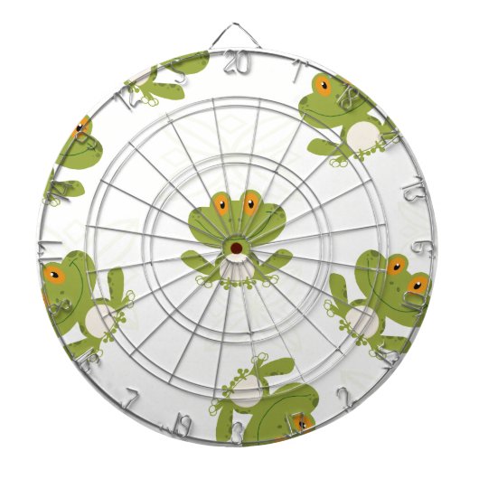 Cute Green Frog Pattern Dartbord (Voorkant)