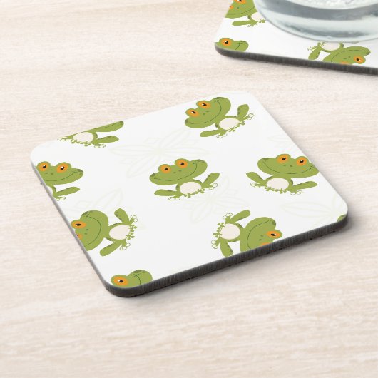 Cute Green Frog Pattern Drankjes Onderzetter (Linkerzijde)