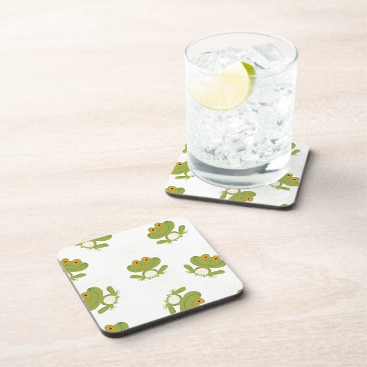 Cute Green Frog Pattern Drankjes Onderzetter (Rechterzijde)