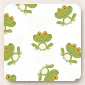Cute Green Frog Pattern Drankjes Onderzetter (Voorkant)