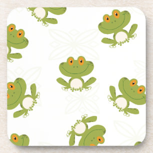 Cute Green Frog Pattern Drankjes Onderzetter