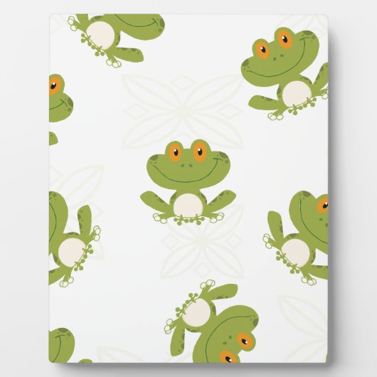 Cute Green Frog Pattern Fotoplaat (Voorkant)