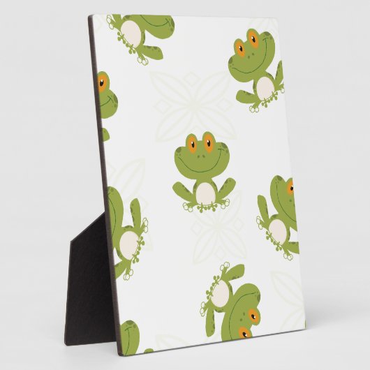 Cute Green Frog Pattern Fotoplaat (Zijkant)