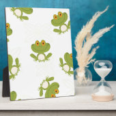 Cute Green Frog Pattern Fotoplaat (Zijkant)