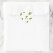 Cute Green Frog Pattern Hart Sticker (Tas)