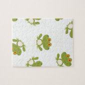 Cute Green Frog Pattern Legpuzzel (Horizontaal)