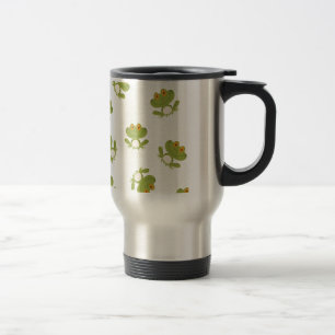 Cute Green Frog Pattern Reisbeker