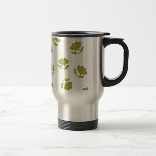 Cute Green Frog Pattern Reisbeker (Rechts)