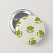 Cute Green Frog Pattern Ronde Button 5,7 Cm (Voorkant /achterkant)