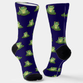 Cute Green Frog Pattern Socks Sokken (Gebogen)