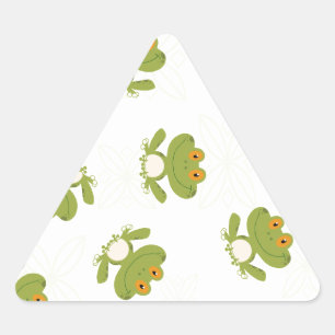 Cute Green Frog Pattern Sticker