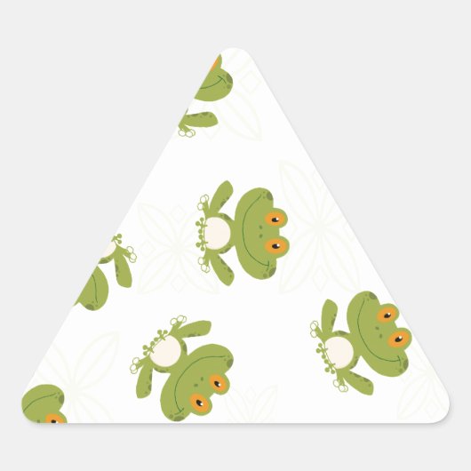 Cute Green Frog Pattern Sticker (Voorkant)