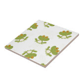 Cute Green Frog Pattern Tegeltje (Zijkant)