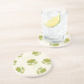 Cute Green Frog Pattern Zandsteen Onderzetter (Zijkant)