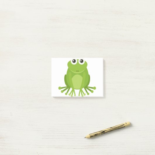 Cute green frog post-it® notes (Op bureau)