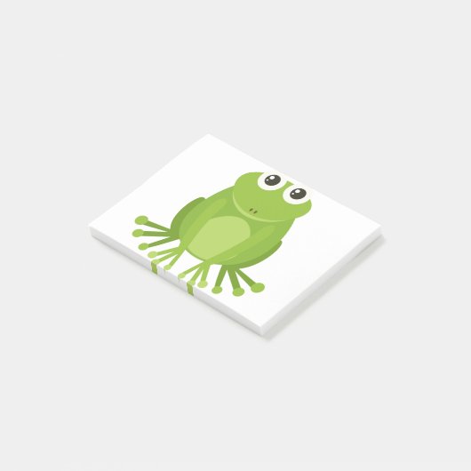 Cute green frog post-it® notes (Schuin)
