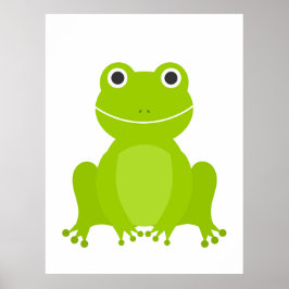 Cute green frog poster