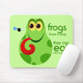 Cute Green Frog Quote Mousepad Muismat (Met muis)