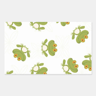 Cute Green Frog Rechthoekige Sticker