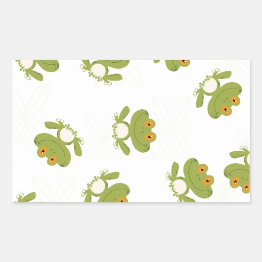 Cute Green Frog Rechthoekige Sticker (Voorkant)