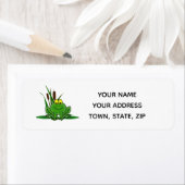 Cute Green Frog Return-adreslabel Etiket (Insitu)