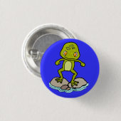 Cute green frog ronde button 3,2 cm (Voorkant /achterkant)