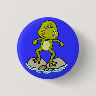 Cute green frog ronde button 3,2 cm