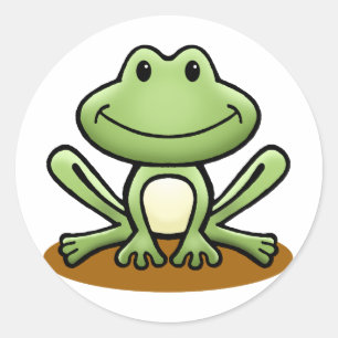 Cute Green Frog Ronde Sticker