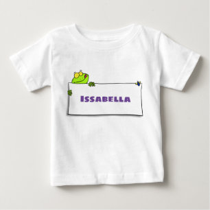Cute green frog sign cartoon illustration