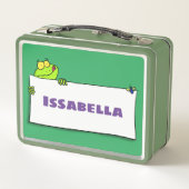 Cute green frog sign cartoon illustration (Achterkant)