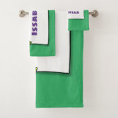 Cute green frog sign cartoon illustration bad handdoek (Insitu)