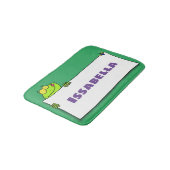 Cute green frog sign cartoon illustration badmat (Gekanteld)