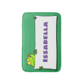 Cute green frog sign cartoon illustration badmat (Voorkant Verticaal)