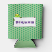 Cute green frog sign cartoon illustration blikjeskoeler (Voorkant)