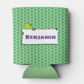 Cute green frog sign cartoon illustration blikjeskoeler (Achterkant)