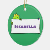 Cute green frog sign cartoon illustration keramisch ornament (Links)