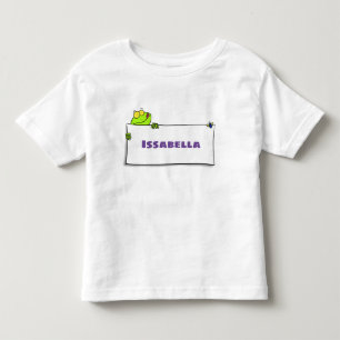 Cute green frog sign cartoon illustration kinder shirts