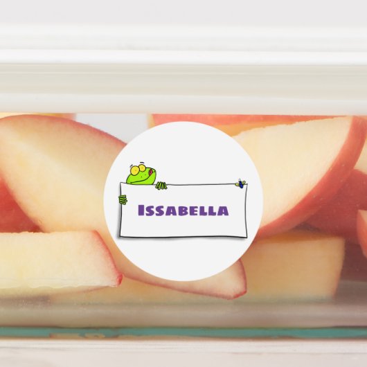 Cute green frog sign cartoon illustration labels (Aangebracht)