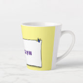 Cute green frog sign cartoon illustration latte mok (Rechts)