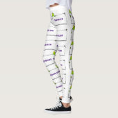 Cute green frog sign cartoon illustration leggings (Links)