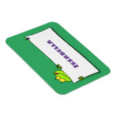 Cute green frog sign cartoon illustration magneet (Rechterzijde)