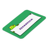Cute green frog sign cartoon illustration magneet (Linkerzijde)