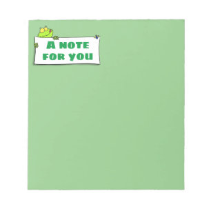 Cute green frog sign cartoon illustration notitieblok