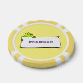 Cute green frog sign cartoon illustration poker chips (Enkel)