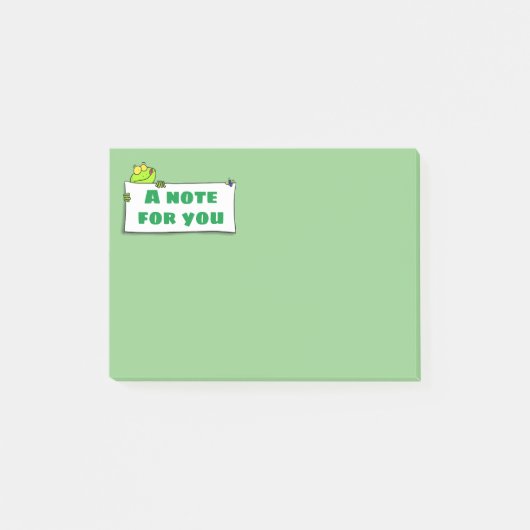 Cute green frog sign cartoon illustration post-it® notes (Voorkant)