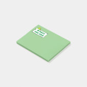 Cute green frog sign cartoon illustration post-it® notes (Schuin)