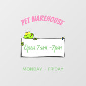Cute green frog sign cartoon illustration raamsticker (Vel)